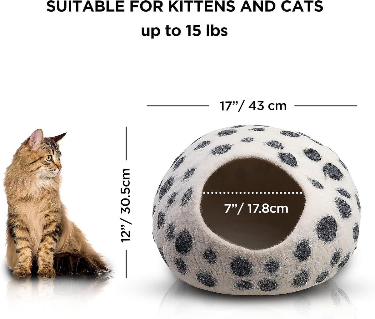 Merino Wool Cat Cave – Handmade Hideaway, 20 Styles