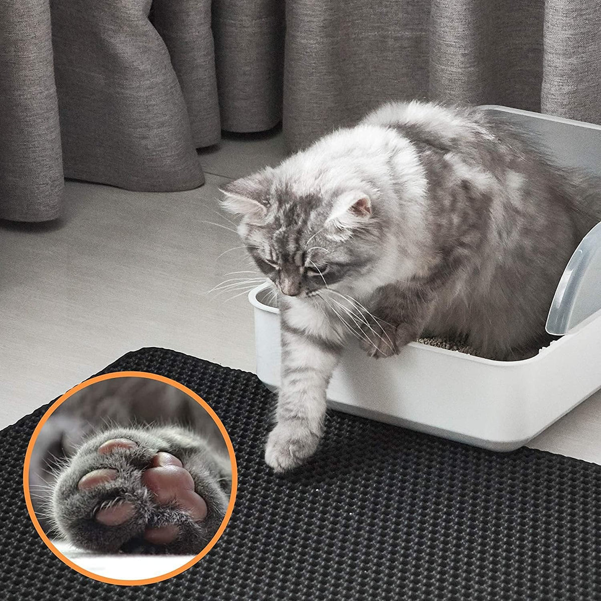 Alfombrilla para arena de gatos Conlun Alfombrilla atrapa-arena para gatos