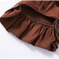 Cozy Brown Plaid Pet Sweater Dress - Fleece-Lined Dog Skirt And Cat Winter Clothes With Ruffle Trim