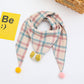 Korean-style Cotton-linen Plaid Childrens Scarf Versatile And Easy To Match