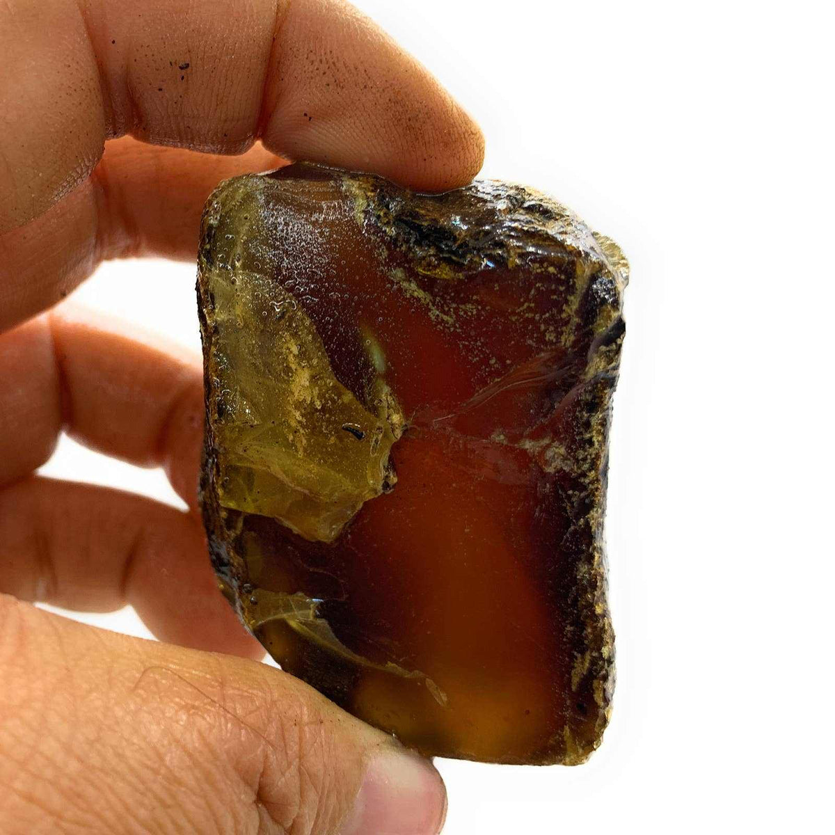 Ámbar dorado de superficie rugosa – Piedra en bruto de Indonesia