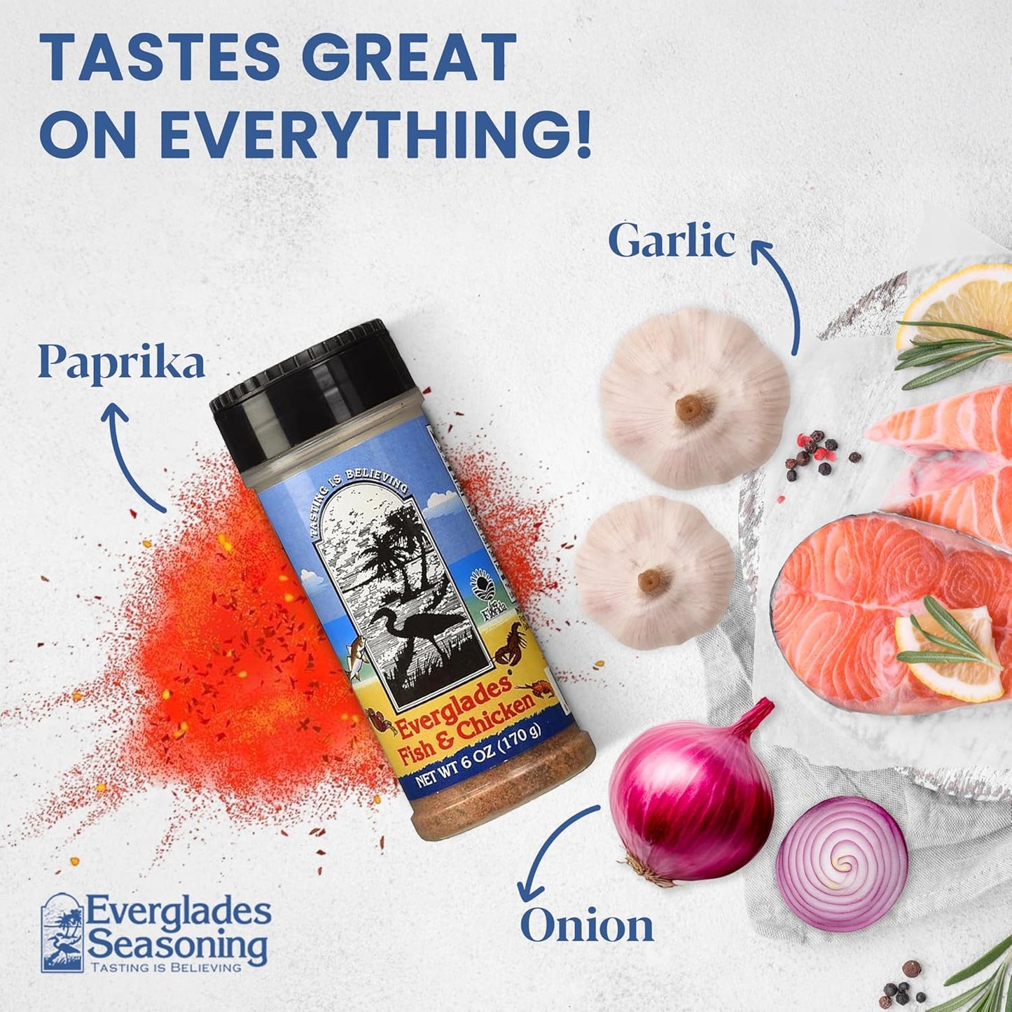 Everglades Fish & Chicken Seasoning 6 oz. Land & Sea Blend Made in USA