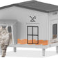 Heavy-Duty Heated Outdoor Cat House with Escape Door – Green or Grey, 2 Sizes