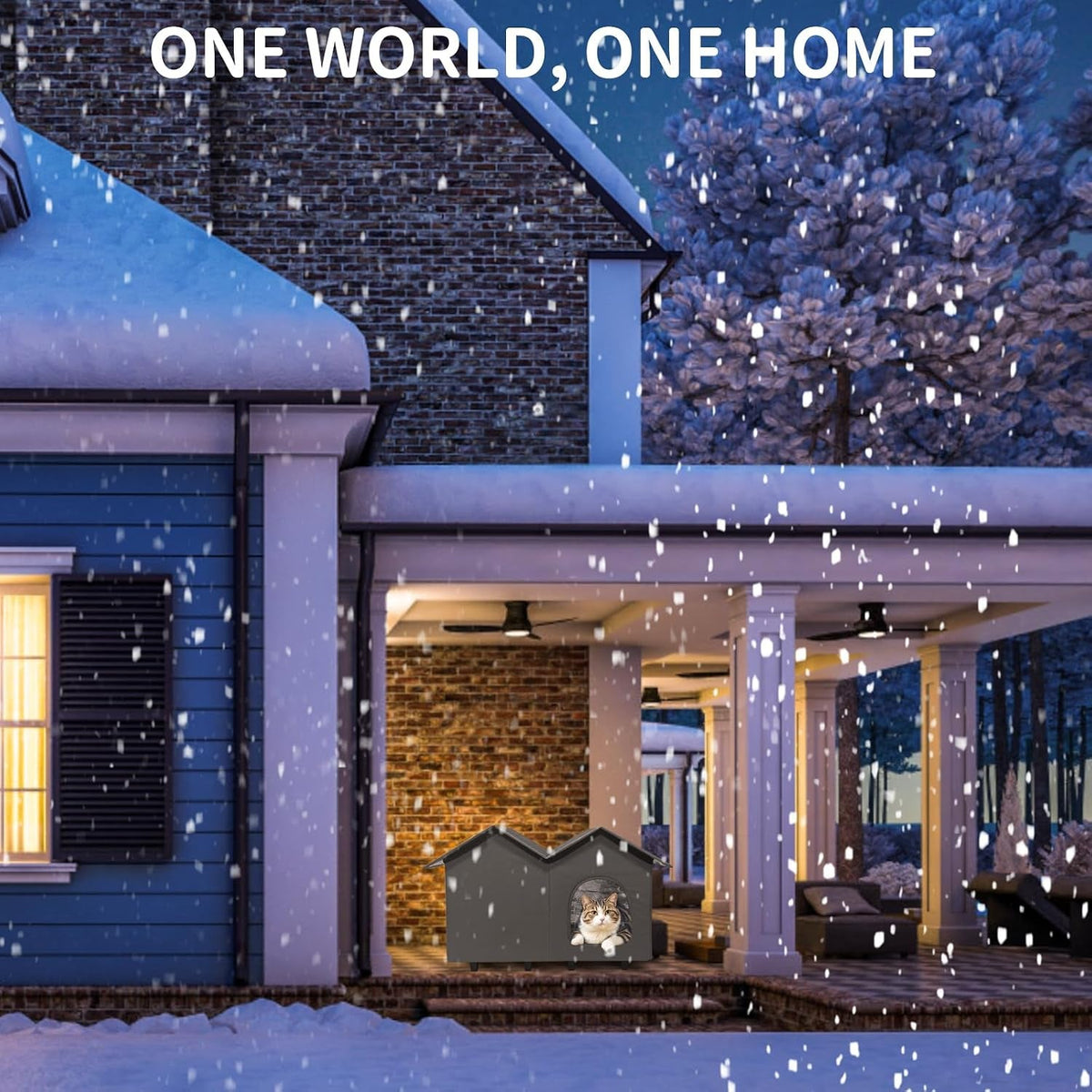 Elevated Heated Cat House for Indoor & Outdoor Cats