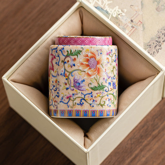 Enamel Color Tea Storage Can