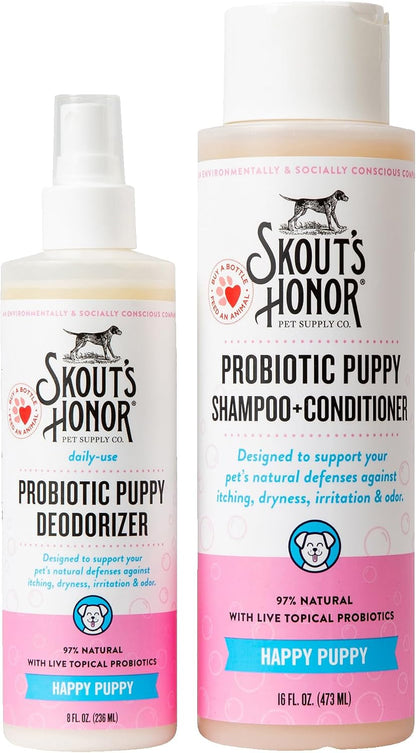 Happy Puppy Probiotic Grooming Bundle – Shampoo, Conditioner & Deodorizer