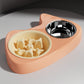Cat Bowl Large And Small Eyes Slow Food Stainless Steel Two-in-one Pet Bowl