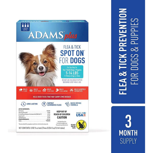Adams Plus Flea and Tick Spot On for Small Dogs 5-14 lbs.