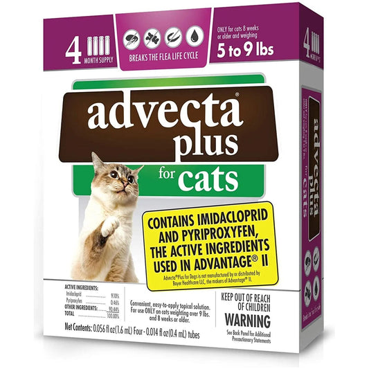 Advecta Plus Flea and Tick Treatment for Small Cats 4 Count