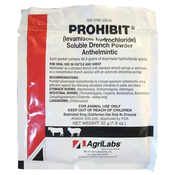 AgriLabs Prohibit Soluble Drench Powder for Cattle & Sheep 52g