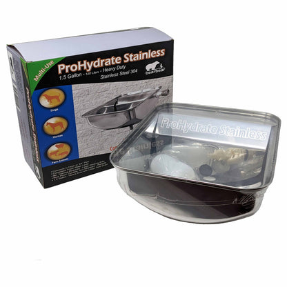 Bear Bear Pet ProHydrate Stainless Steel Waterer 1.5 Gallons Silver Livestock