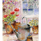 Watering Can Flowers Flag Canvas House Size BMBO0303CHF