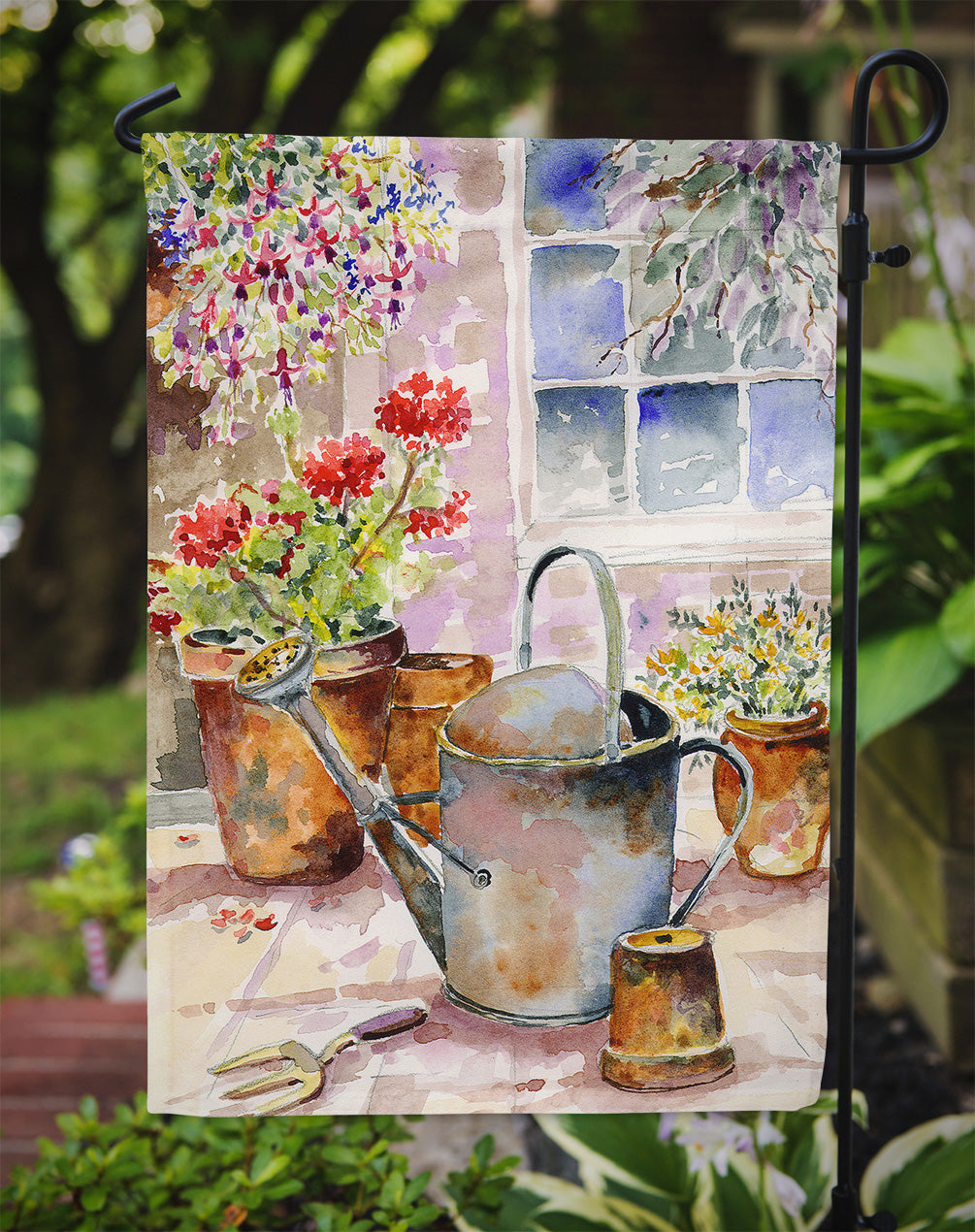 Watering Can Flowers Garden Flag – Decorative Outdoor Yard Flag BMBO0303GF