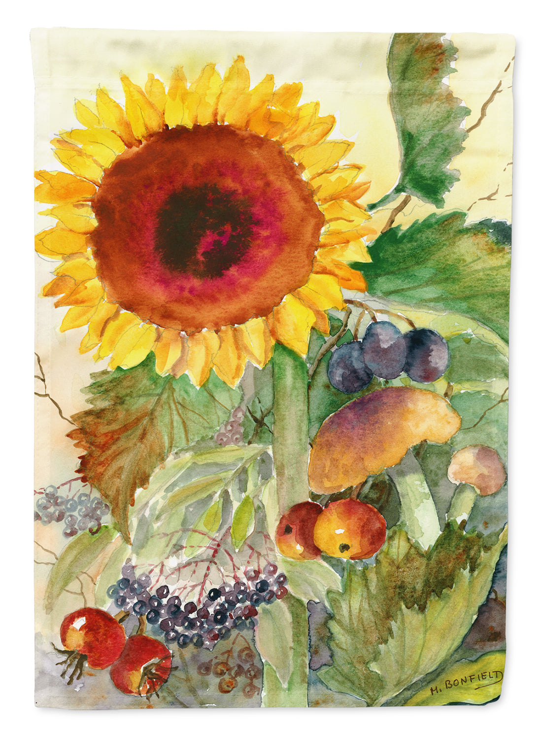 Autumn Flowers I by Maureen Bonfield Garden Flag – Decorative Outdoor Yard Flag BMBO0698GF