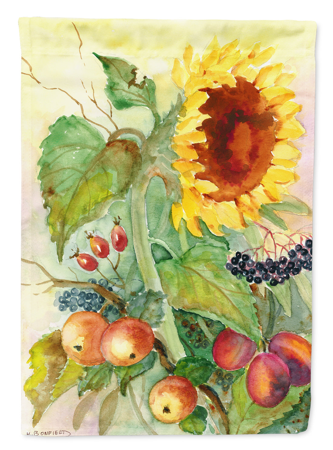 Autumn Flowers II by Maureen Bonfield Garden Flag – Decorative Outdoor Yard Flag BMBO0699GF