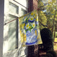 Blue and Yellow Flowers by Maureen Bonfield Flag Canvas House Size BMBO0730CHF