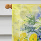 Blue and Yellow Flowers by Maureen Bonfield Flag Canvas House Size BMBO0730CHF