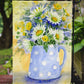 Blue and Yellow Flowers by Maureen Bonfield Garden Flag – Decorative Outdoor Yard Flag BMBO0730GF