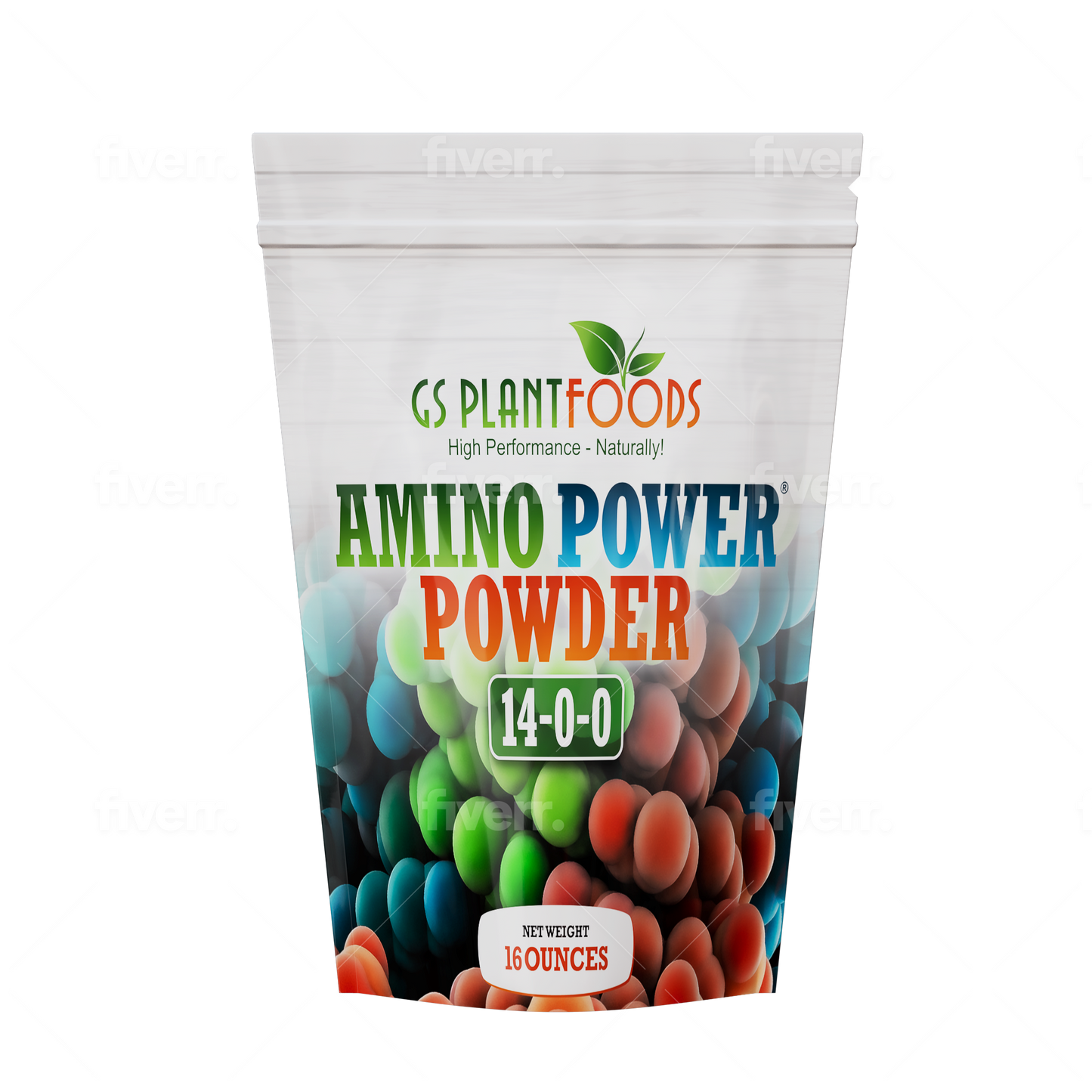 Amino Power Powder Nitrogen Fertilizer 16 oz - Plant-Based 100% Water Soluble High Nitrogen Source - 18 L-Amino Acids Chelating Agent for Foliar Spray, Turf, Vegetables, Fruits & Indoor Plants