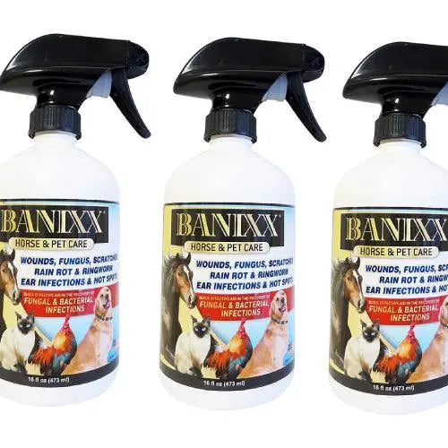 Banixx Horse & Pet Care Spray 16 oz – 3 Pack – Skin & Coat Care Solution – USA Made