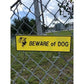 Beware Of Dog Signs Plastic Durable & Visible Black or Yellow 9 x 11" or 3 x 10"