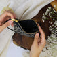 Black Diamond Needlepoint Square Pouch