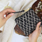 Black Diamond Needlepoint Square Pouch