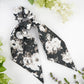 Black Floral Scarf Scrunchie