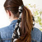 Black Floral Scarf Scrunchie