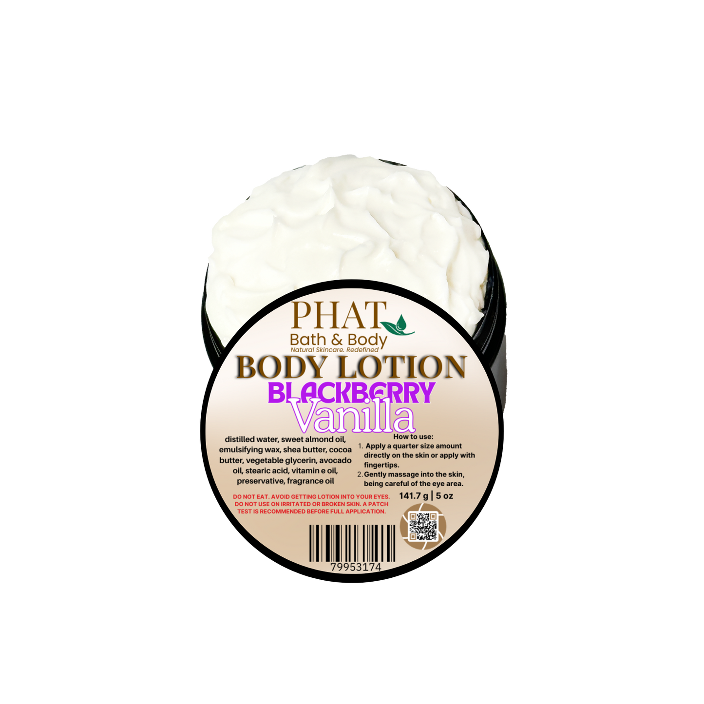 Blackberry Vanilla Moisturizing Body Lotion with Cocoa Butter Black Raspberry & Vanilla Type | 5 oz