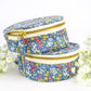 Blue Ditsy Print Jewelry Pouch