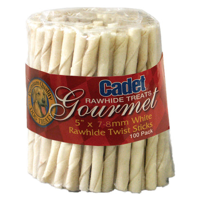 Twists de piel de res para perros Cadet, 5 pulgadas, 100 unidades