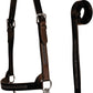 Derby Originals New and Improved Premium Show Spotted Flat Leather Cattle Show Halter, Small/Medium/Large, Adjustable Fit with 48" Lead and 19.5" Chain, Elegant Show Spots, 1-Year Warranty