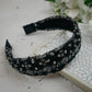 Celine Beaded Black Headband