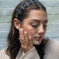 Celine Beaded Black Headband