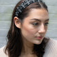 Celine Beaded Black Headband