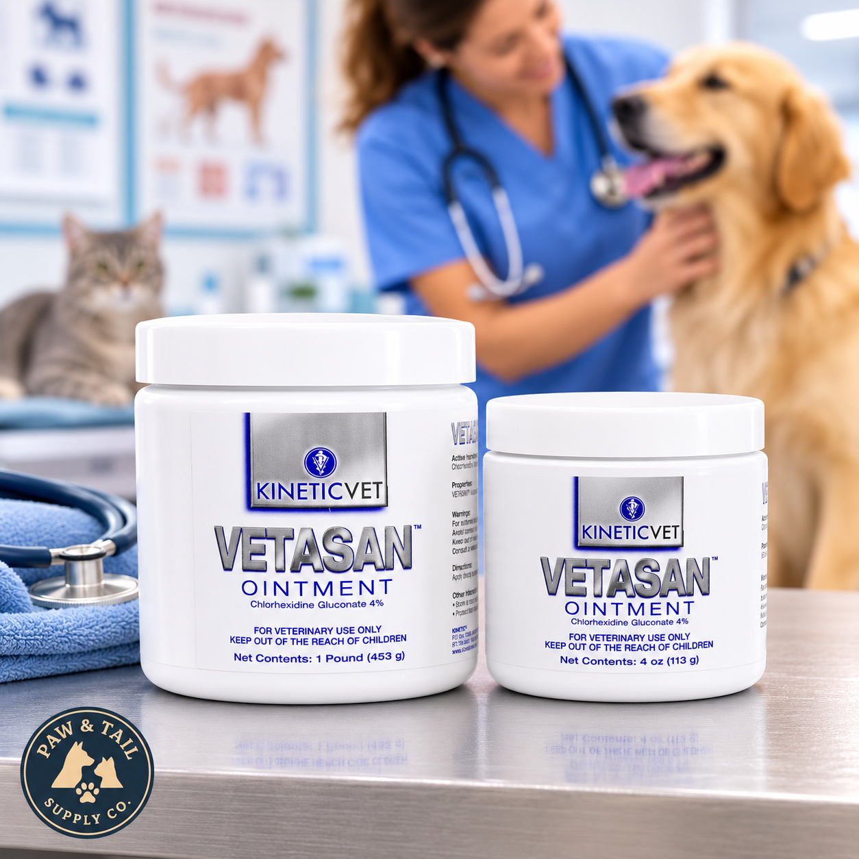Vetasan Animal Topical Antiseptic Ointment Skin & Coat for Dog Cat Horse