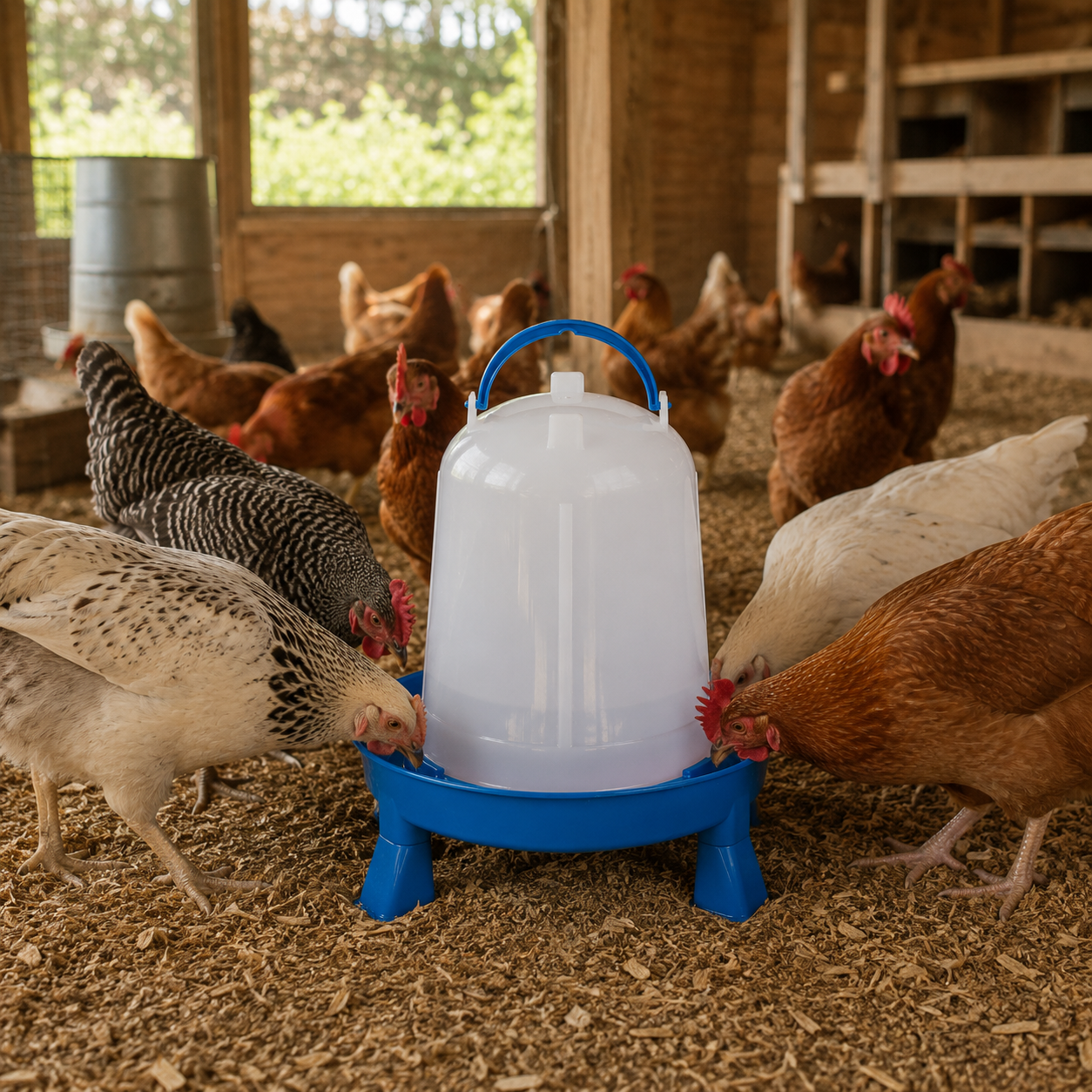 Double-Tuf Poultry Waterer with Legs for Chickens & Birds 3 Quart