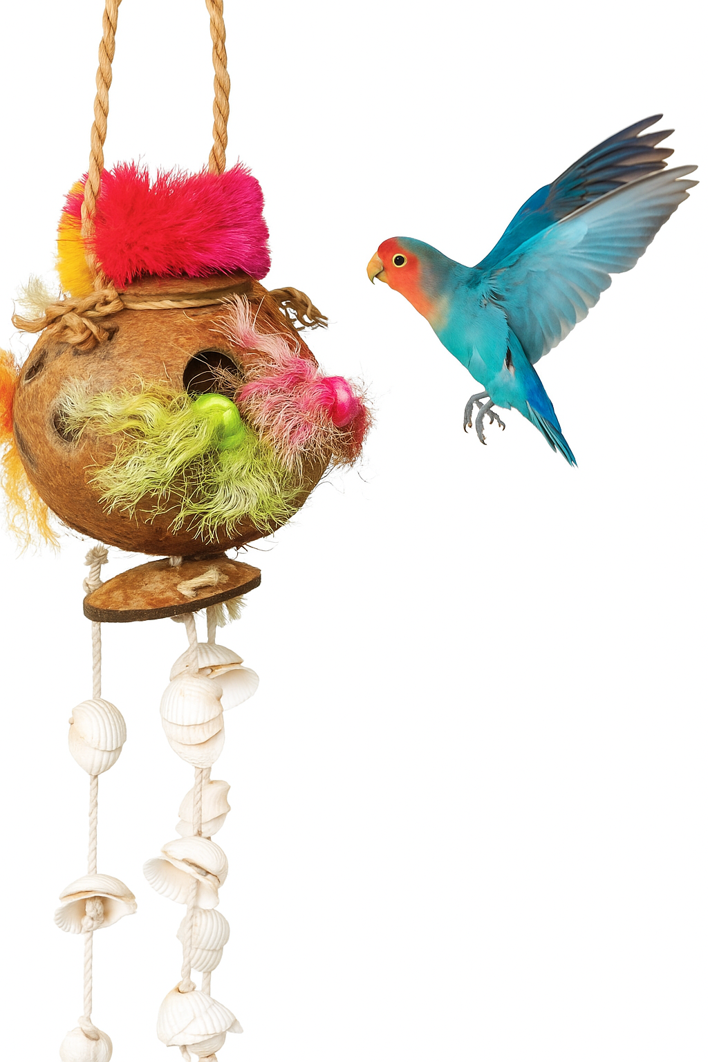 Prevue Tropical Teasers Coconut Fun Bird Toy, Ideal for Small to Medium Birds