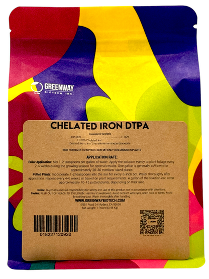Fertilizante de hierro quelado con DTPA
