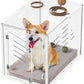 Clear Acrylic Dog Crate Furniture | Lockable Ventilated End Table (Small Pets)
