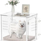 Clear Acrylic Dog Crate Furniture | Lockable Ventilated End Table (Small Pets)