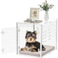 Clear Acrylic Dog Crate Furniture | Lockable Ventilated End Table (Small Pets)