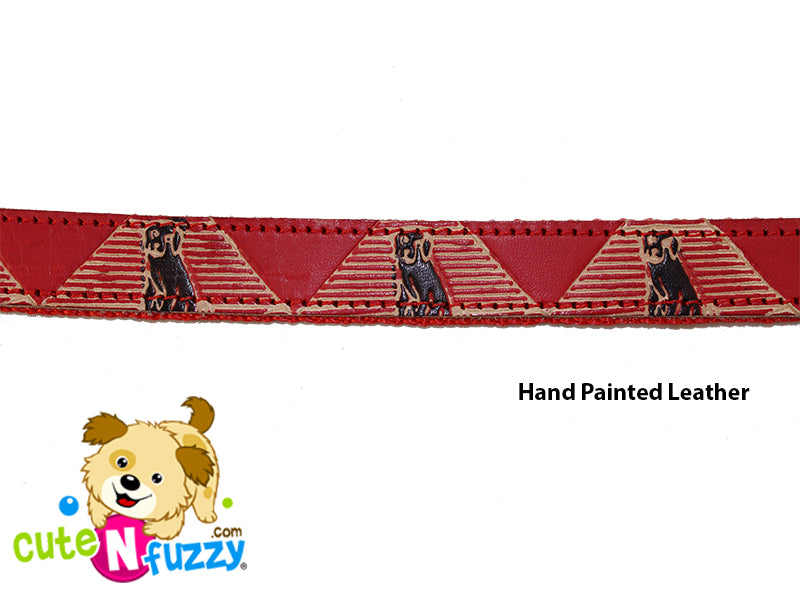 Collares para perros de cuero pintado a mano sobre nailon por cuteNfuzzy