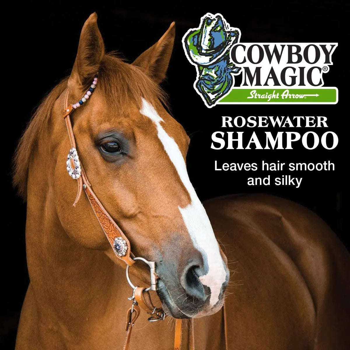 Cowboy Magic Concentrated Rosewater Shampoo 16 oz. for Horse Dogs Cat & Humans