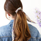 Cream Floral Scarf Scrunchie