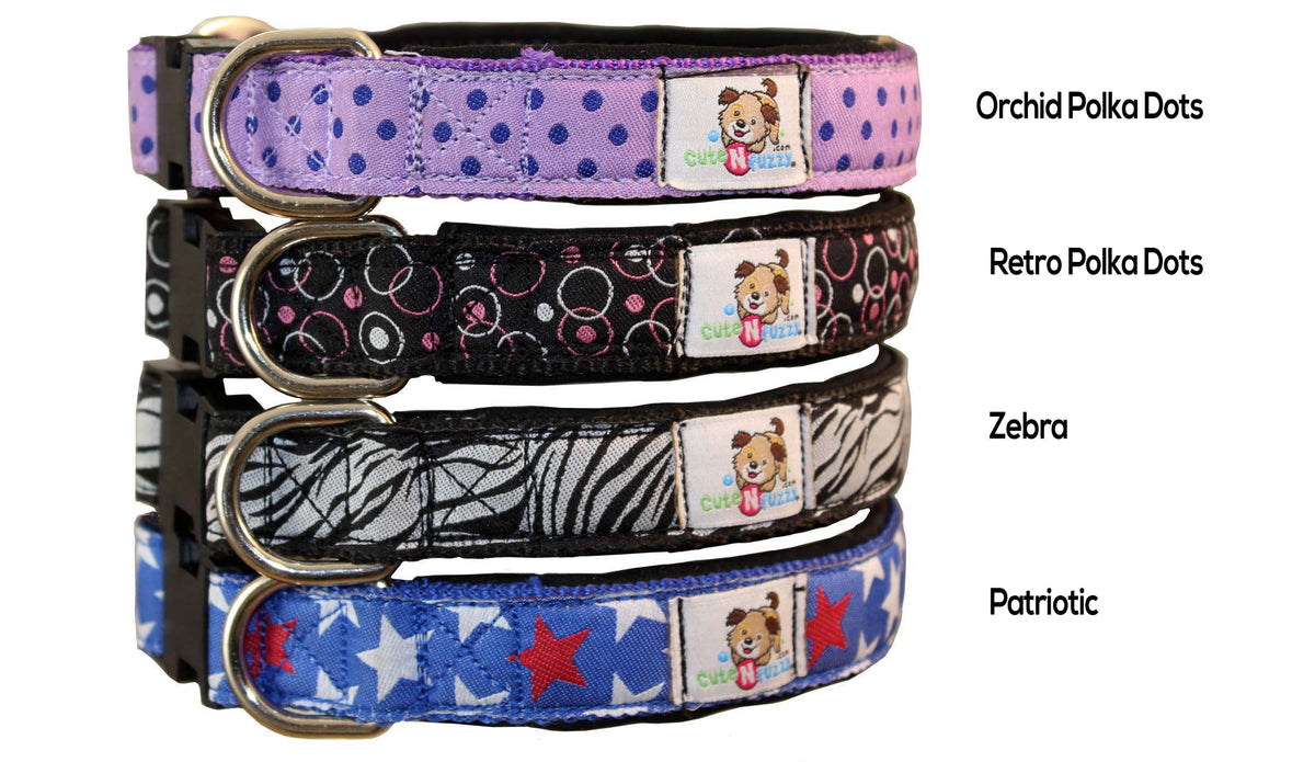 cuteNfuzzy® Collar acolchado ajustable con estampado para perro con garantía