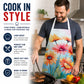 Gerbera Daisies in Watercolor Apron Cooking Kitchen Server Baking Crafts Gardening for Adult Women Men, Unisex, Large, Multicolor