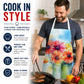 Gerbera Daisies in Watercolor Apron Cooking Kitchen Server Baking Crafts Gardening for Adult Women Men, Unisex, Large, Multicolor
