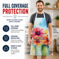 Gerbera Daisies in Watercolor Apron Cooking Kitchen Server Baking Crafts Gardening for Adult Women Men, Unisex, Large, Multicolor